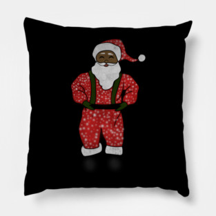 Black Santa Claus Funny Afro American Christmas Pillow