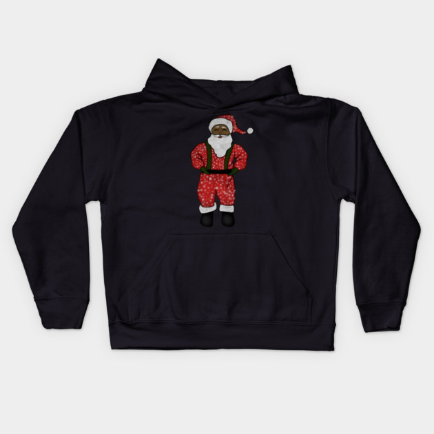 Black Santa Claus Funny Afro American Christmas Kids Hoodie by logiamerch