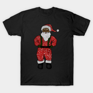 Black Santa Claus Funny Afro American Christmas T-Shirt
