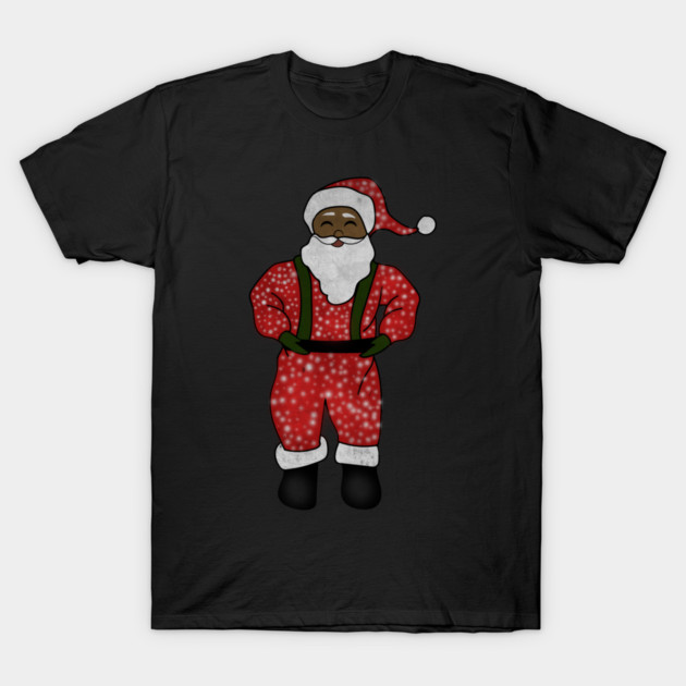 Black Santa Claus Funny Afro American Christmas T-Shirt by logiamerch