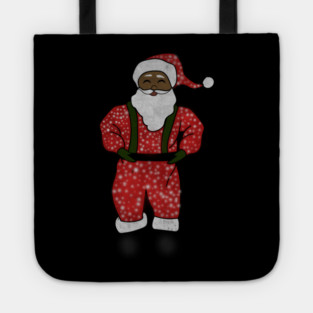 Black Santa Claus Funny Afro American Christmas Tote