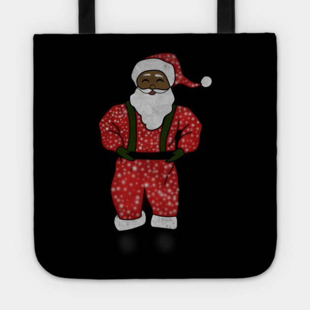 Black Santa Claus Funny Afro American Christmas Tote by logiamerch