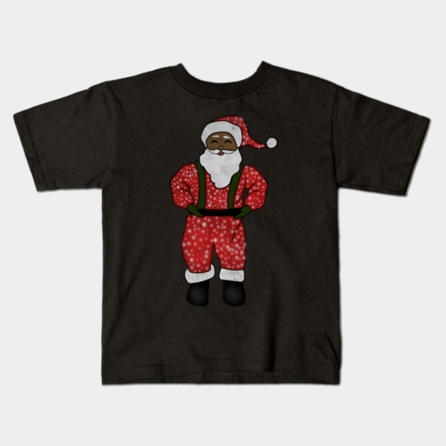 Black Santa Claus Funny Afro American Christmas Kids T-Shirt by logiamerch