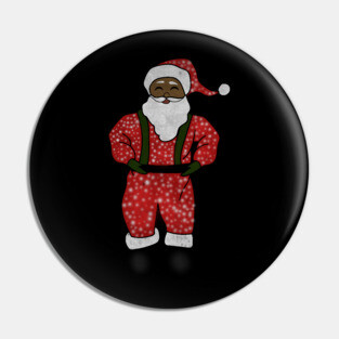 Black Santa Claus Funny Afro American Christmas Pin