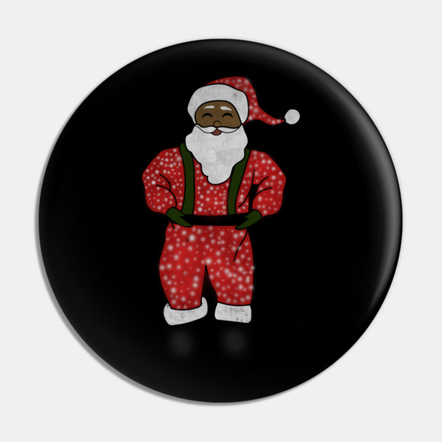 Black Santa Claus Funny Afro American Christmas Pin by logiamerch