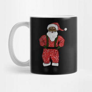 Black Santa Claus Funny Afro American Christmas Mug