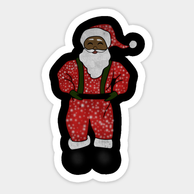 Black Santa Claus Funny Afro American Christmas Sticker by logiamerch