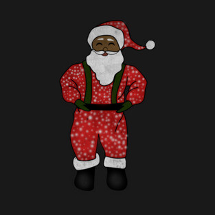 Black Santa Claus Funny Afro American Christmas T-Shirt