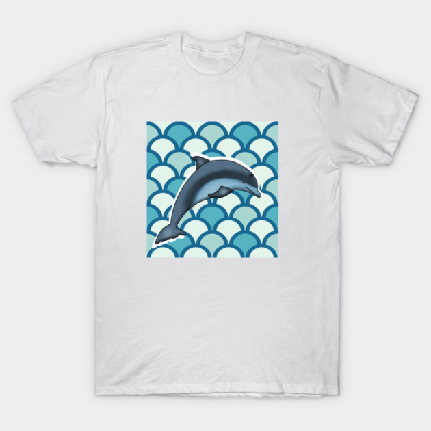 Dolphin Ocean Animal with Waves T-Shirt by logiamerch