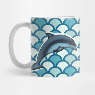 Dolphin Ocean Animal with Waves Mug