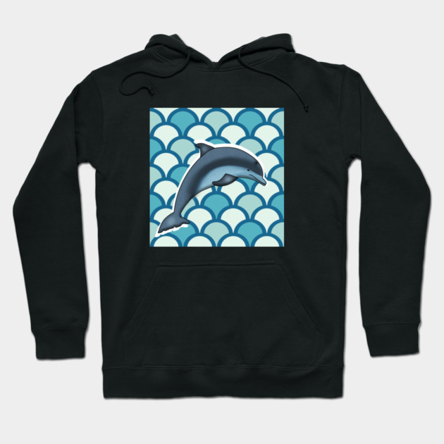 Dolphin Ocean Animal with Waves Hoodie by logiamerch