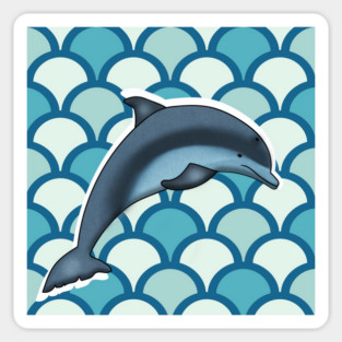 Dolphin Ocean Animal with Waves Sticker