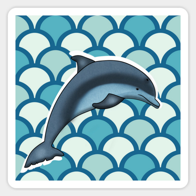 Dolphin Ocean Animal with Waves Sticker by logiamerch
