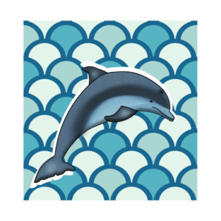 Dolphin Ocean Animal with Waves T-Shirt