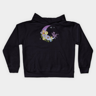 Fairy With Floral Moon Kids Hoodie