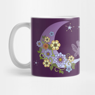 Fairy With Floral Moon Mug
