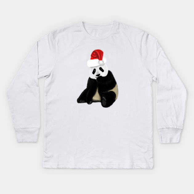 Cute Panda Christmas Xmas Lover Kids Long Sleeve T-Shirt by logiamerch