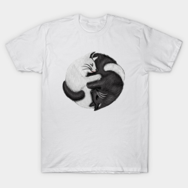 Yin Yang Cats Cat Lover Kitten Chinese Graphic T-Shirt by logiamerch