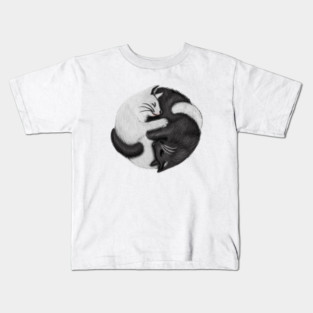 Yin Yang Cats Cat Lover Kitten Chinese Graphic Kids T-Shirt