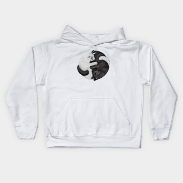 Yin Yang Cats Cat Lover Kitten Chinese Graphic Kids Hoodie by logiamerch