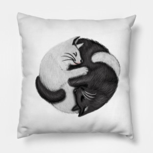 Yin Yang Cats Cat Lover Kitten Chinese Graphic Pillow