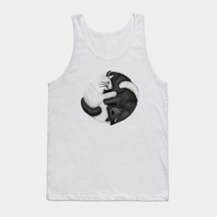 Yin Yang Cats Cat Lover Kitten Chinese Graphic Tank Top