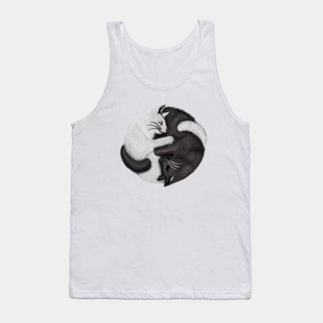 Yin Yang Cats Cat Lover Kitten Chinese Graphic Tank Top by logiamerch