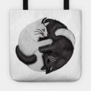 Yin Yang Cats Cat Lover Kitten Chinese Graphic Tote