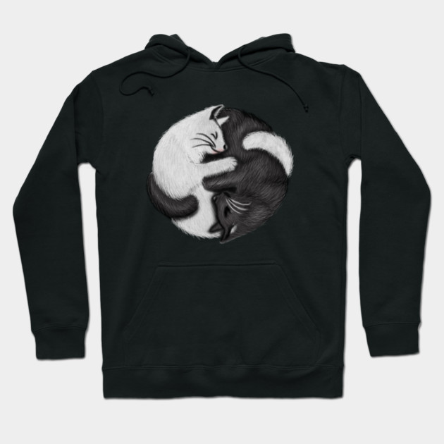 Yin Yang Cats Cat Lover Kitten Chinese Graphic Hoodie by logiamerch
