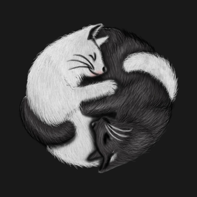 Yin Yang Cats Cat Lover Kitten Chinese Graphic by logiamerch