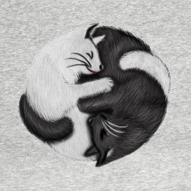 Yin Yang Cats Cat Lover Kitten Chinese Graphic by logiamerch