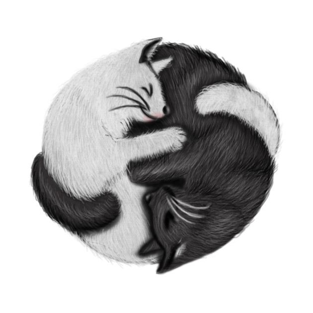 Yin Yang Cats Cat Lover Kitten Chinese Graphic by logiamerch