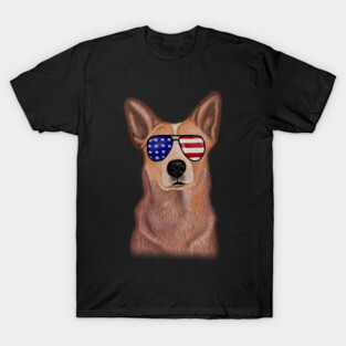 Proud Australian Cattle Dog Vintage America Flag T-Shirt