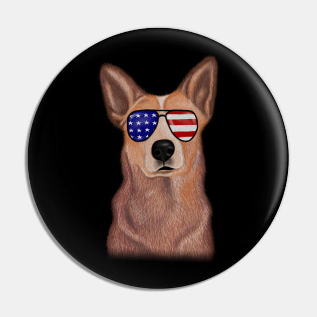 Proud Australian Cattle Dog Vintage America Flag Pin by logiamerch