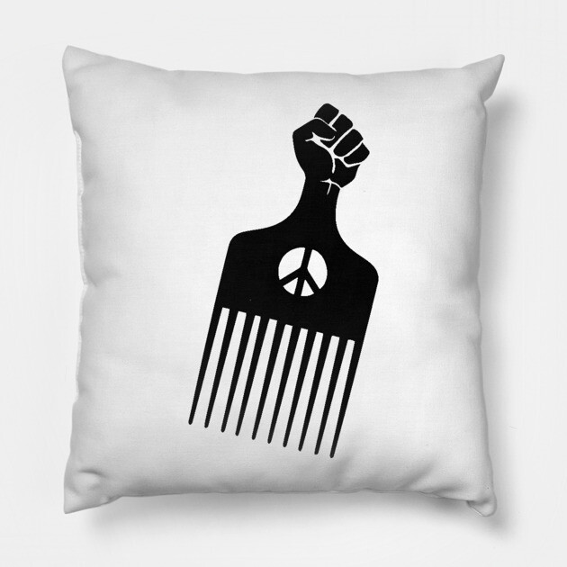 Afro Pick, Black History, Afro Hair, Black Lives Matter Pillow by UrbanLifeApparel