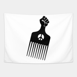 Afro Pick, Black History, Afro Hair, Black Lives Matter Tapestry