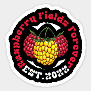 Raspberry Fields Forever Circle Logo Sticker