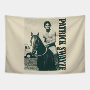 Patrick Swayze || Vintage Halftone Style || Fan Art Design| Tapestry