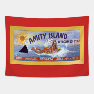 Jaws — Amity Billboard (with graffiti) Tapestry