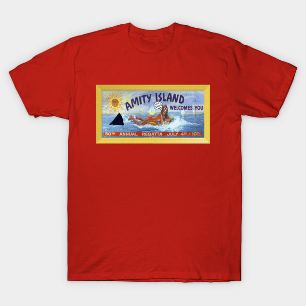 Jaws — Amity Billboard (with graffiti) Jaws T-Shirt TeePublic