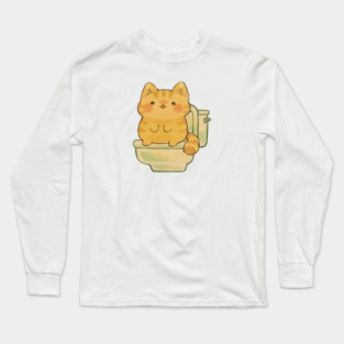Toilet Cat Long Sleeve T-Shirt