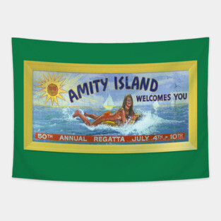 Jaws — Amity Billboard (without graffiti) Tapestry