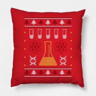 Chemistry Ugly Christmas Sweater Style Pillow