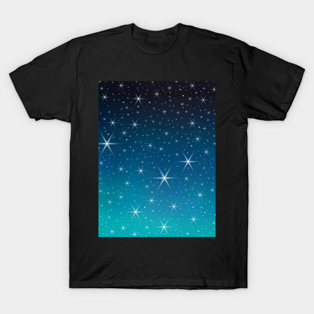 Twilight Stars Blue Green Gradient Night Sky Starry Sky T