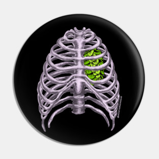 Hop-Hearted Rib Cage Pin