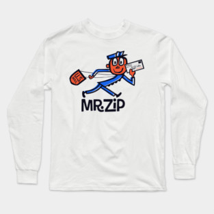 Mr. Zip Zippy T-Shirt – USPS Retro Mailman Design – Postal Worker Gift Long Sleeve T-Shirt