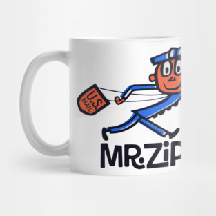 Mr. Zip Zippy T-Shirt – USPS Retro Mailman Design – Postal Worker Gift Mug