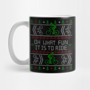 Biking Oh What Fun it is to Ride Ugly Christmas Sweater Bike Design Mug