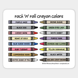 rock 'n' roll crayon colors Sticker