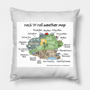 rock 'n' roll weather map Pillow